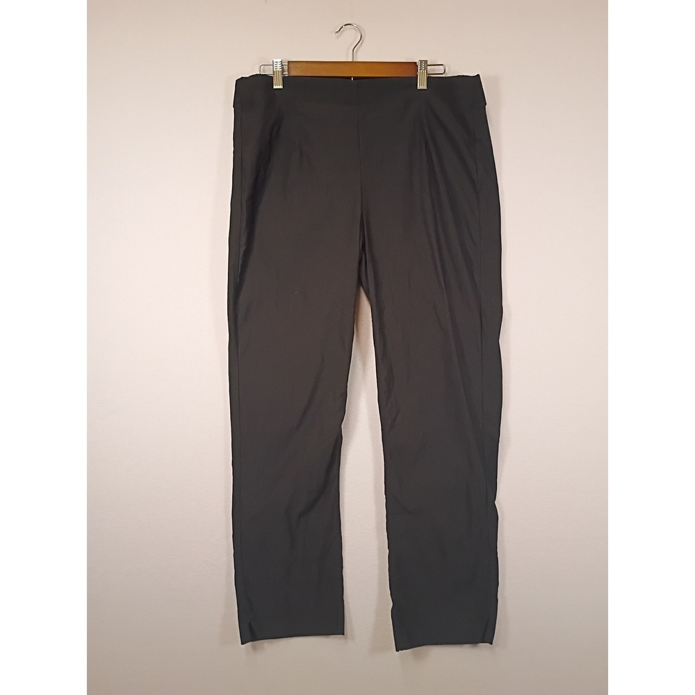 Minimalist Tribal Womens 14 Black Pull On Eco Rayon Stretch Straight Leg Pants